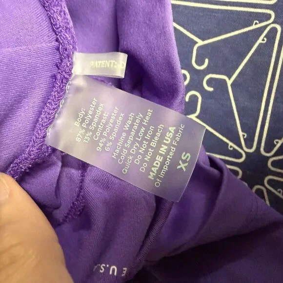 Bombshell Sportswear Purple High Rise Pocket Leggings XS Thigh Stripe Compressio - Picture 4 of 11